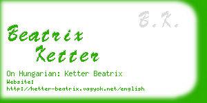 beatrix ketter business card
